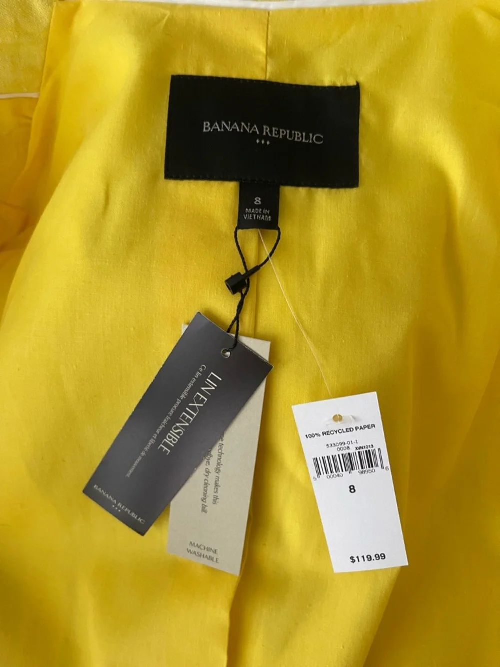 Banana Republic Yellow Blazer NWT - Picture 5 of 6